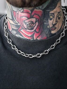 Men's Silver Chain Necklace - Classic Link Collar